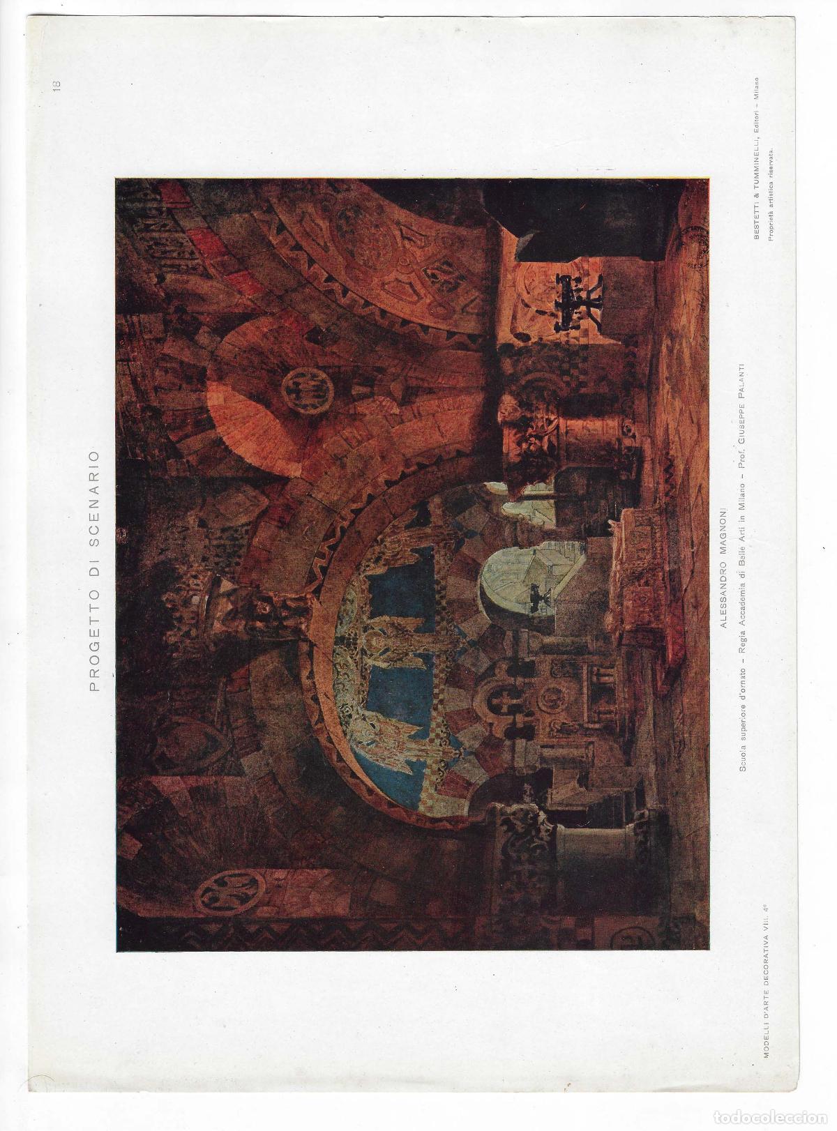 Arte: MODELLI D ARTE DECORATIVA A&Ntilde;O VIII L&Aacute;M. 18. PROGETTO DI SCENARIO (Alessandro Magnoni). CROMOLITOGRAF