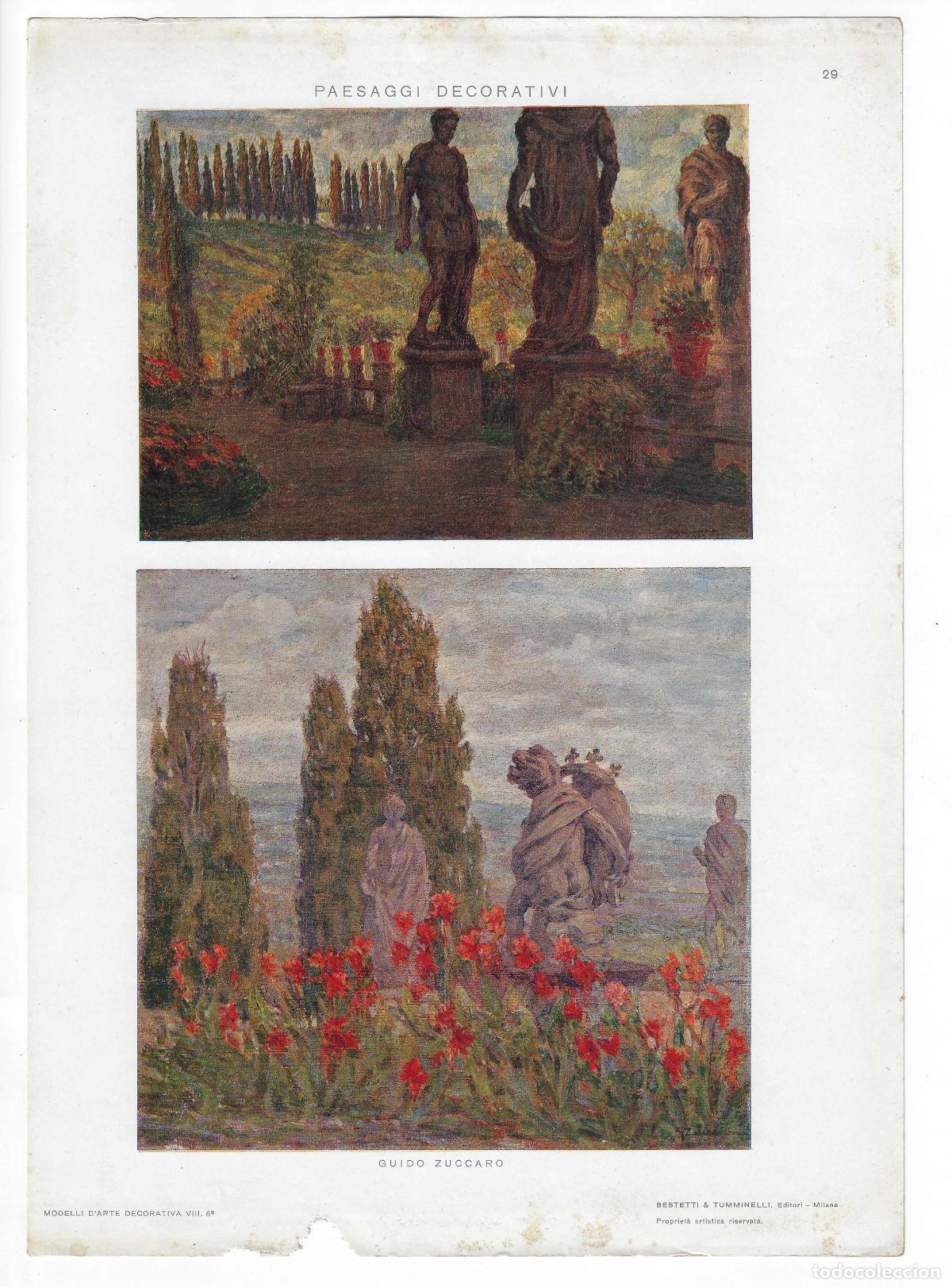Arte: MODELLI D ARTE DECORATIVA A&Ntilde;O VIII L&Aacute;M. 29. PAESAGGI DECORATIVI (Guido Zuccaro). CROMOLITOGRAF&Iacute;A 63x