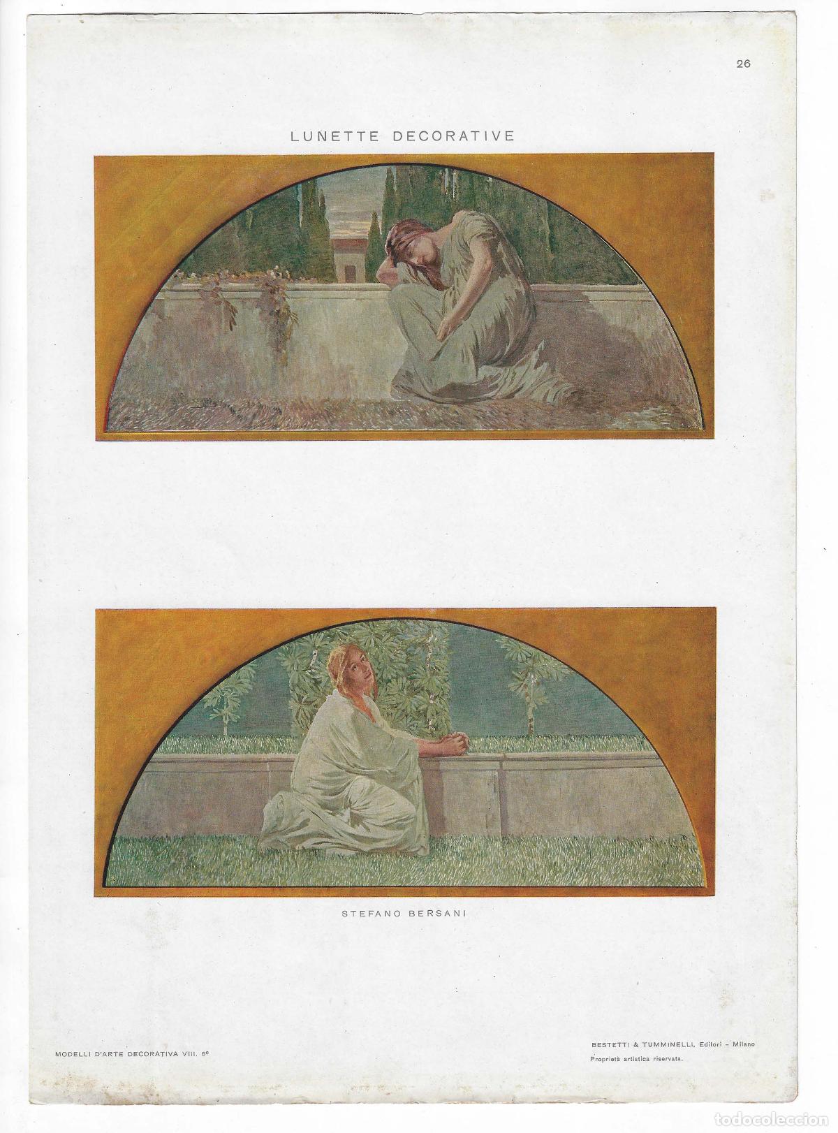 Arte: MODELLI D ARTE DECORATIVA A&Ntilde;O VIII L&Aacute;M. 26. LUNETTE DECORATIVE (Stefano Bersani). CROMOLITOGRAF&Iacute;A 63
