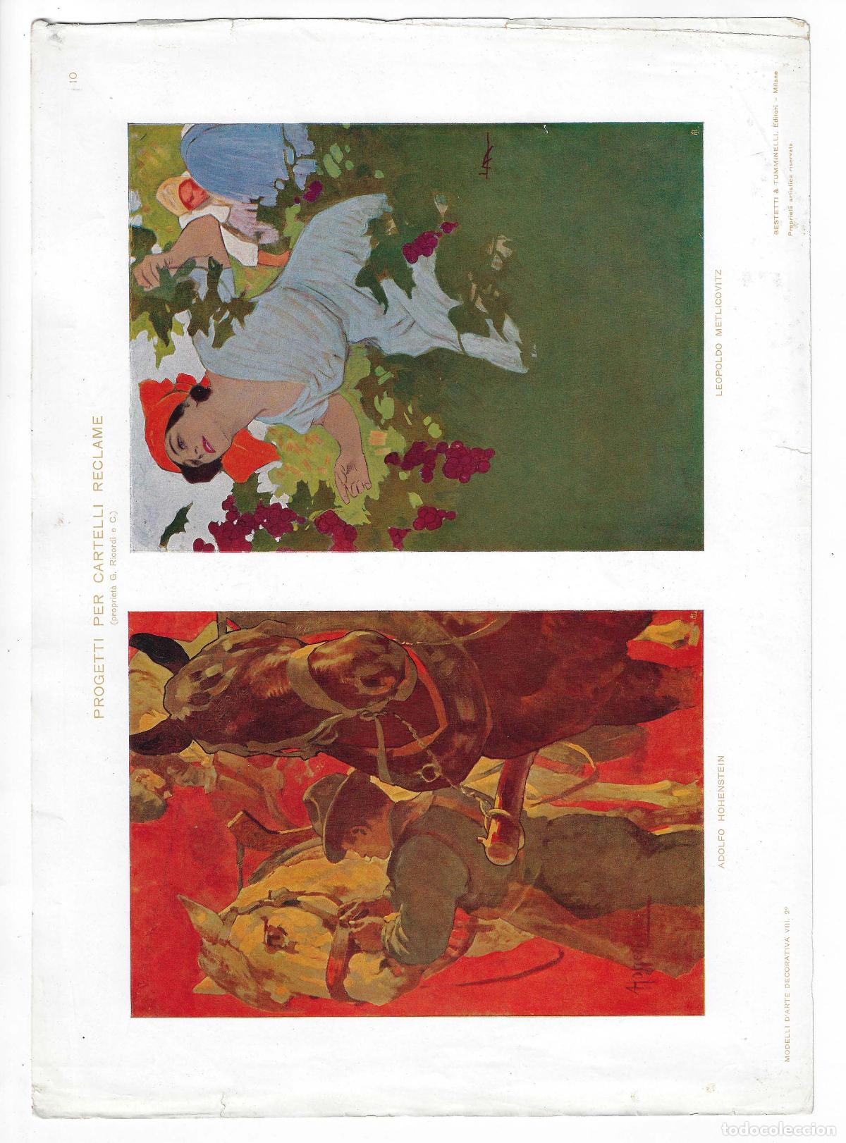 Arte: MODELLI D ARTE DECORATIVA A&Ntilde;O VIII L&Aacute;M. 10. PROGETTI PER CARTELLI R&Eacute;CLAME (Adolfo Hohenstein / Leopo