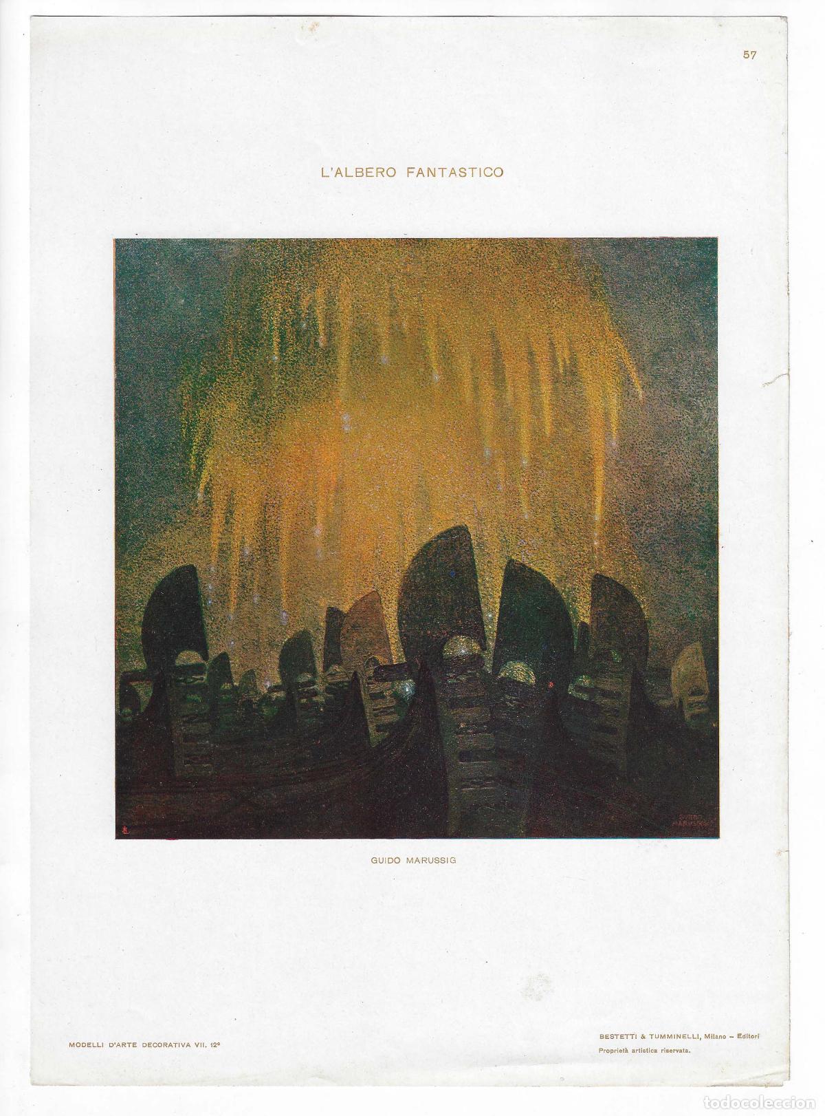 Arte: MODELLI D ARTE DECORATIVA A&Ntilde;O VII L&Aacute;M. 57. L ALBERO FANTASTICO (Guido Marussig). CROMOLITOGRAF&Iacute;A 63x