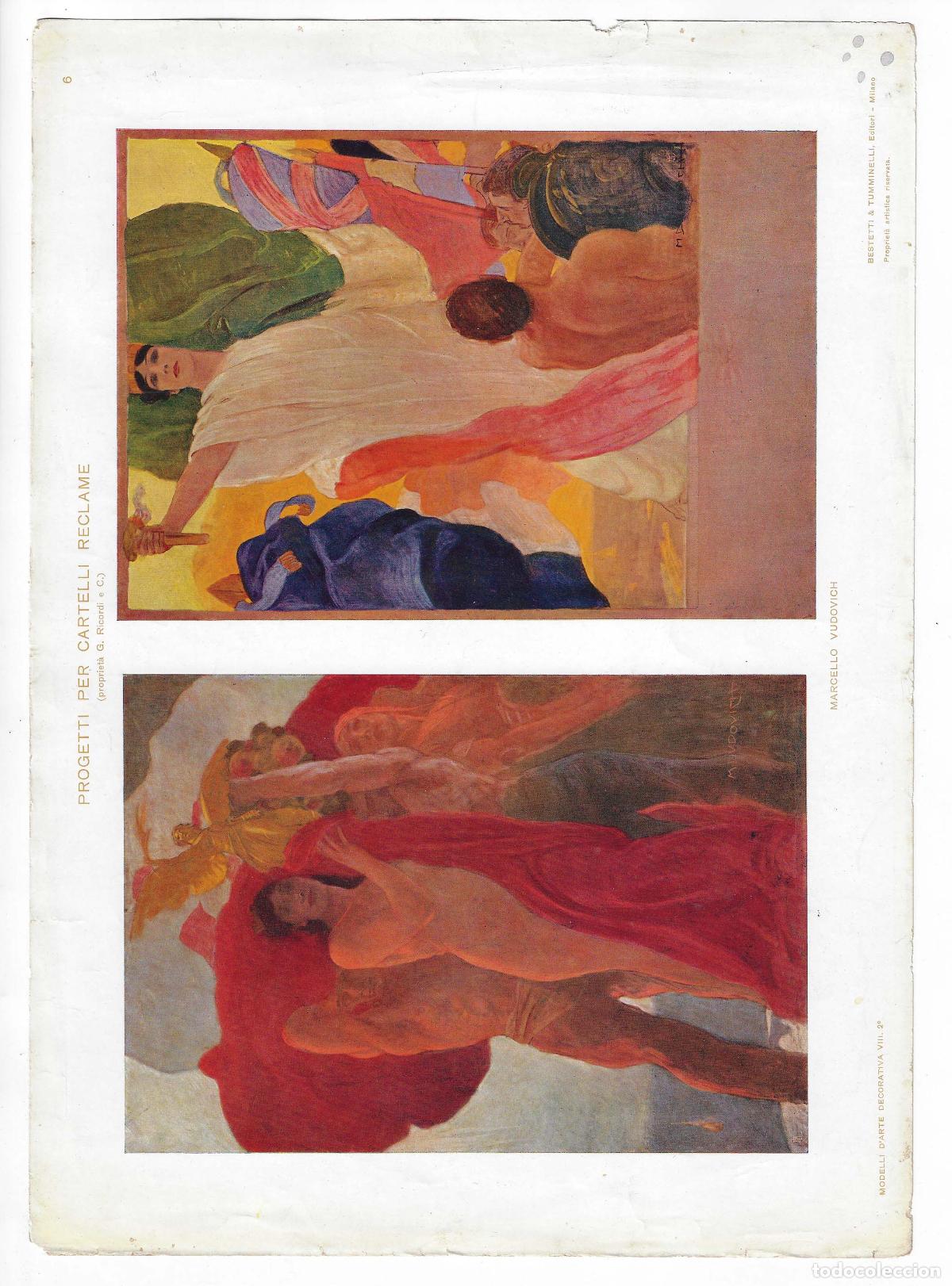 Arte: MODELLI D ARTE DECORATIVA A&Ntilde;O VIII L&Aacute;M. 6. PROGETTI PER CARTELLI R&Eacute;CLAME (Marcello Vudovich). CROMOL
