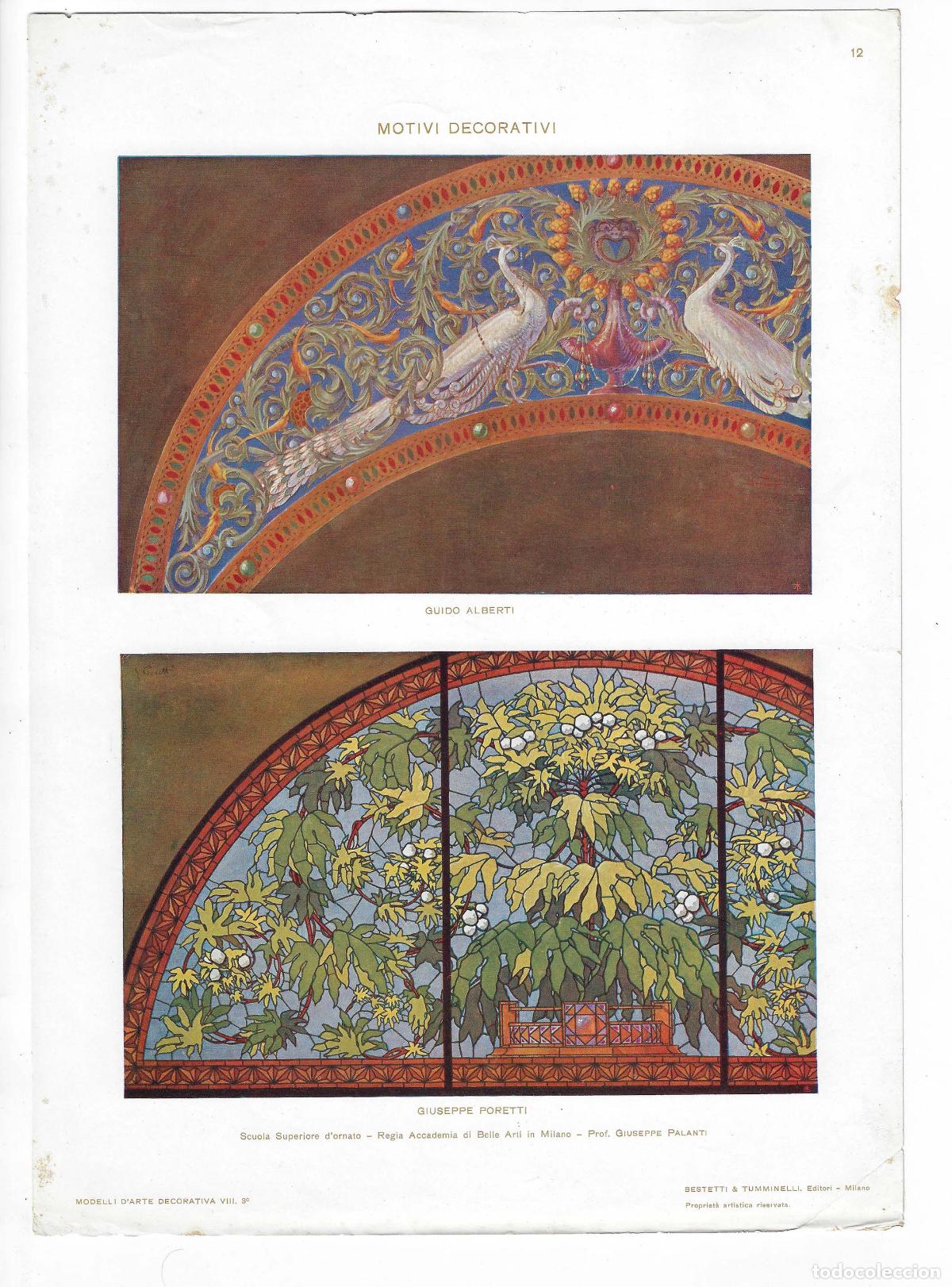 Arte: MODELLI D ARTE DECORATIVA A&Ntilde;O VIII L&Aacute;M. 12. MOTIVI DECORATIVI (Guido Alberti / Giuseppe Poretti). CR
