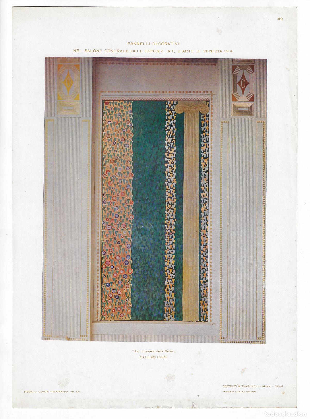 Arte: MODELLI D ARTE DECORATIVA A&Ntilde;O VII L&Aacute;M. 49. PANELLI DECORATIVI NEL SALONE CENTRALE (Esposizione di Ve