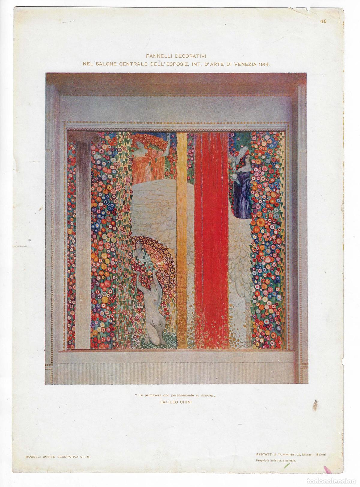 Arte: MODELLI D ARTE DECORATIVA A&Ntilde;O VII L&Aacute;M. 45. PANELLI DECORATIVI NEL SALONE CENTRALE (Esposizione di Ve