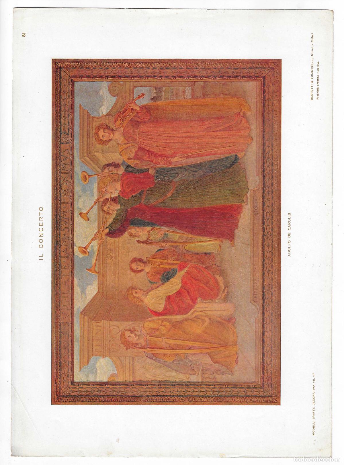 Art: MODELLI D ARTE DECORATIVA A&Ntilde;O VII L&Aacute;M. 51. IL CONCERTO (Adolfo De Carolis). CROMOLITOGRAF&Iacute;A 63x46