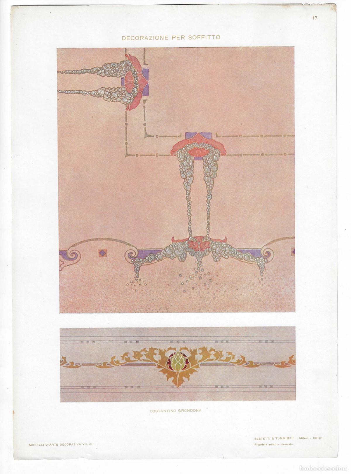 Art: MODELLI D ARTE DECORATIVA A&Ntilde;O VII L&Aacute;M. 17. DECORAZIONI PER SOFFITTO (Costantino Grondona). CROMOLITO