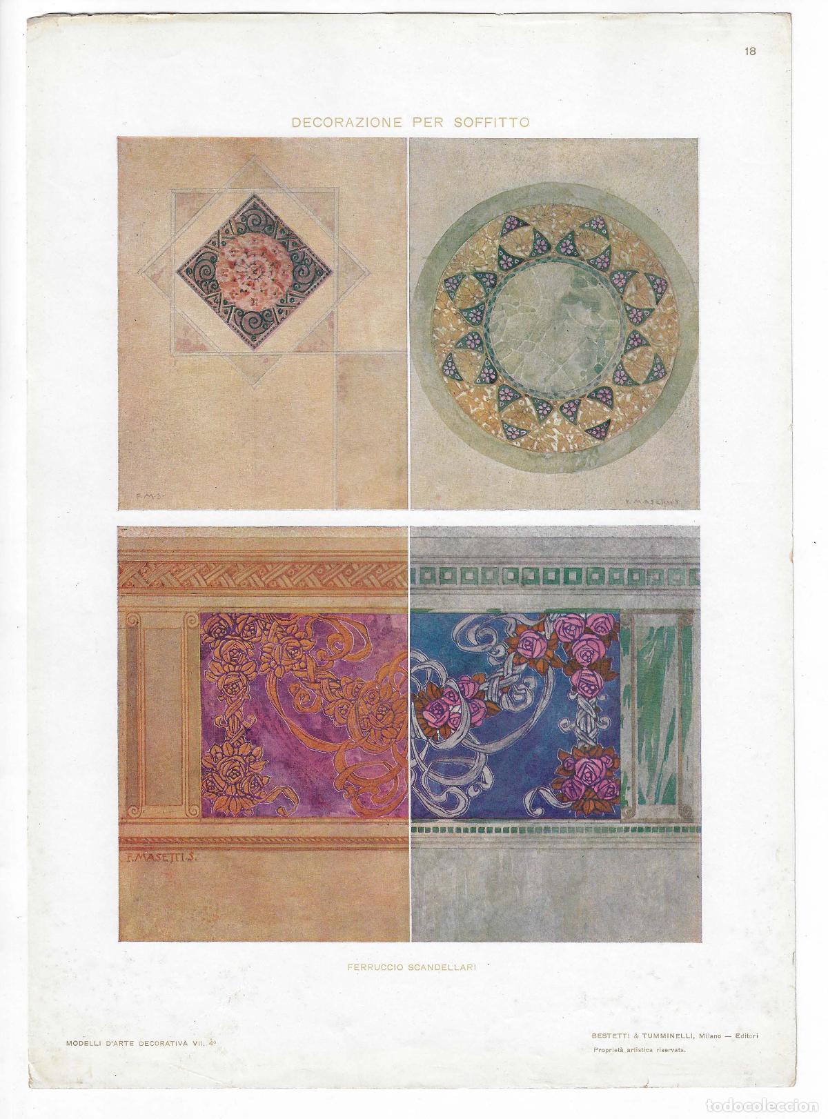 Art: MODELLI D ARTE DECORATIVA A&Ntilde;O VII L&Aacute;M. 18. DECORAZIONI PER SOFFITTO (Ferruccio Scandellari). CROMOLI