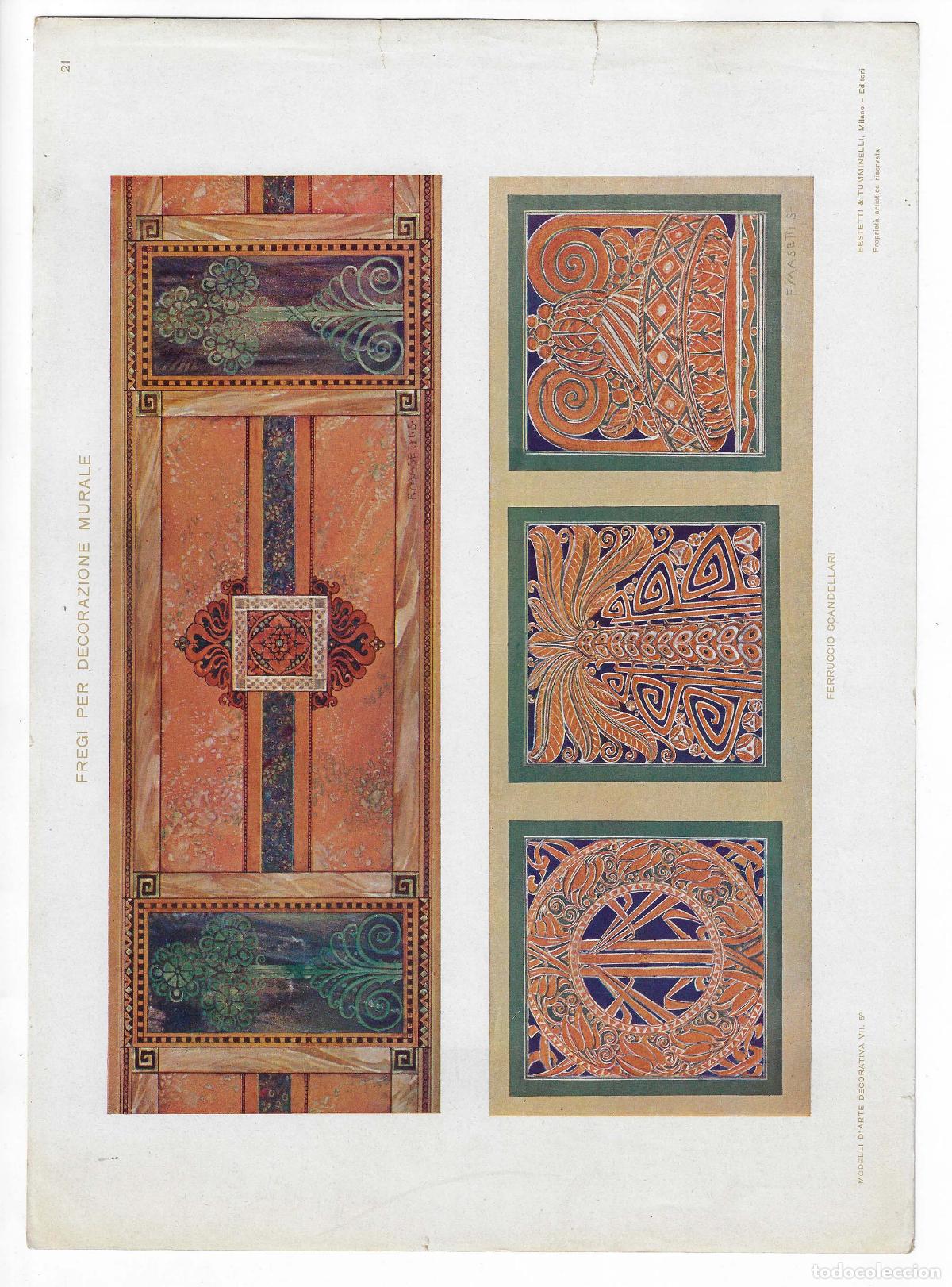 Art: MODELLI D ARTE DECORATIVA A&Ntilde;O VII L&Aacute;M. 21. FREGI PER DECORAZIONE MURALE (Ferruccio Scandellari). CRO