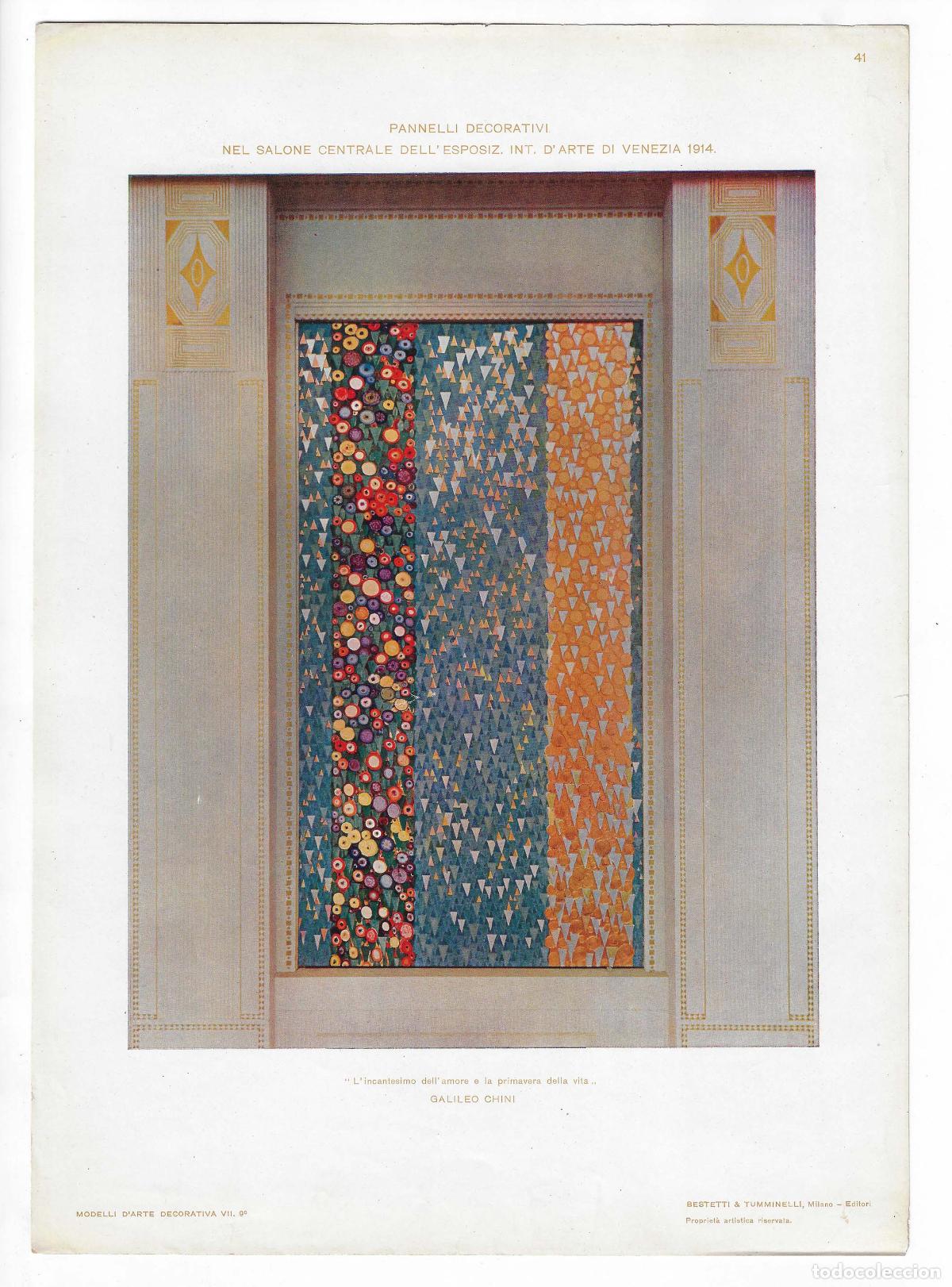 Art: MODELLI D ARTE DECORATIVA A&Ntilde;O VII L&Aacute;M. 41. PANELLI DECORATIVI NEL SALONE CENTRALE (Esposizione di Ve