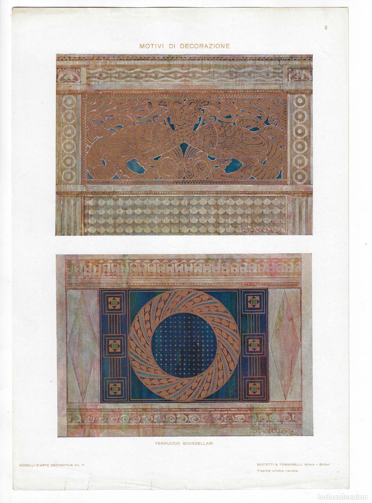 Art: MODELLI D ARTE DECORATIVA A&Ntilde;O VII L&Aacute;M. 2. MOTIVI DI DECORAZIONE (Ferruccio Scandellari). CROMOLITOGR