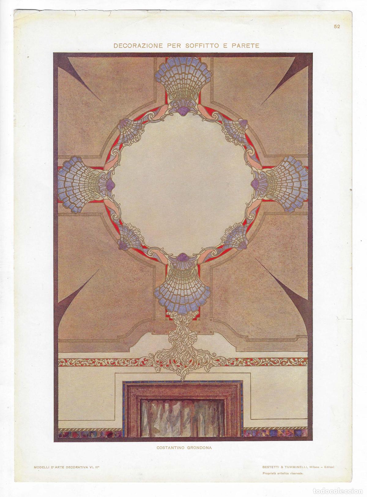 Art: MODELLI D ARTE DECORATIVA A&Ntilde;O VI L&Aacute;M. 52. Decorazione per Soffitto e Parete (Costantino Grondona). C