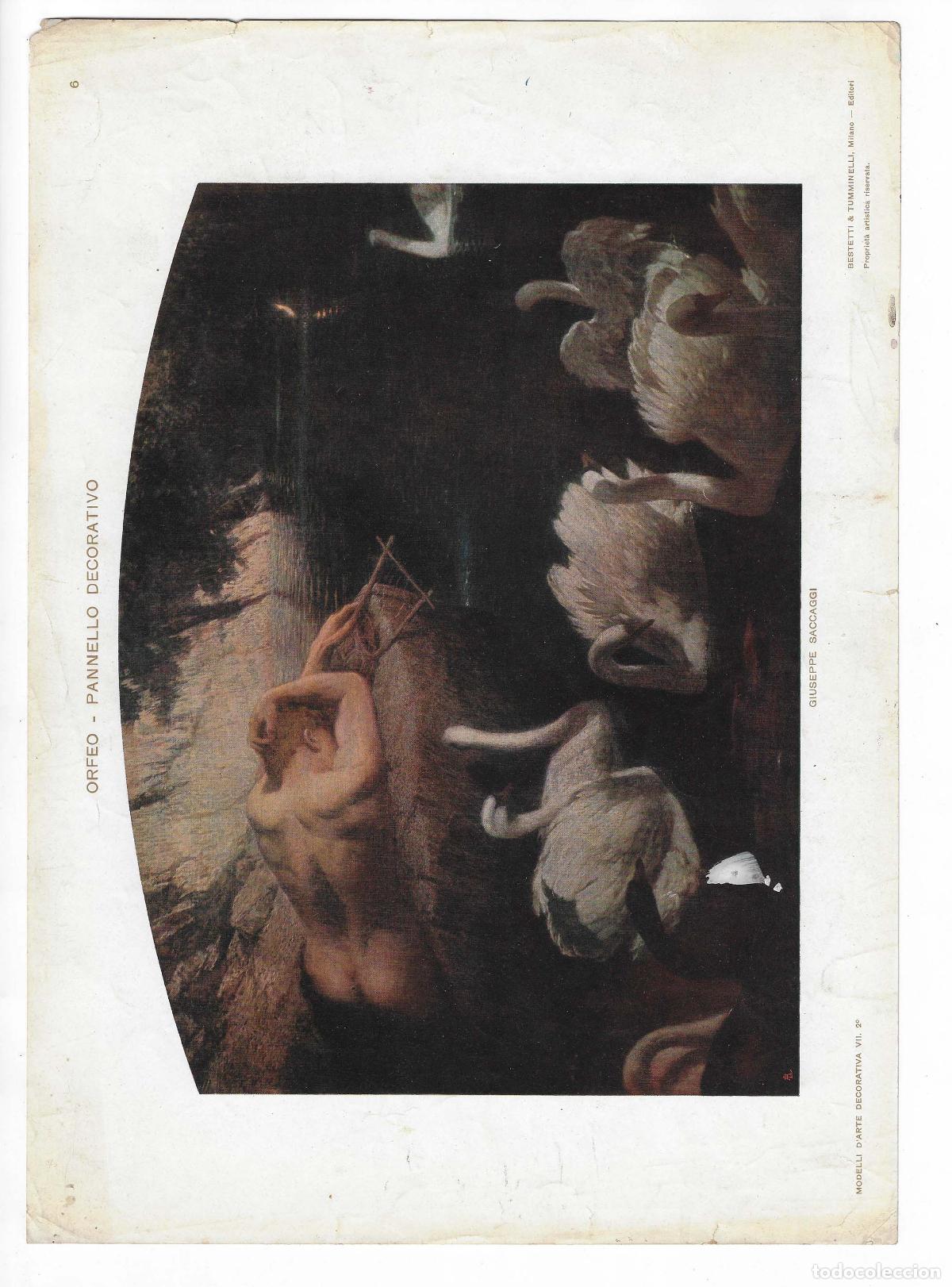 Art: MODELLI D ARTE DECORATIVA A&Ntilde;O VII L&Aacute;M. 6. ORFEO - PANNELLO DECORATIVO (Giuseppe Saccagi). CROMOLITOG