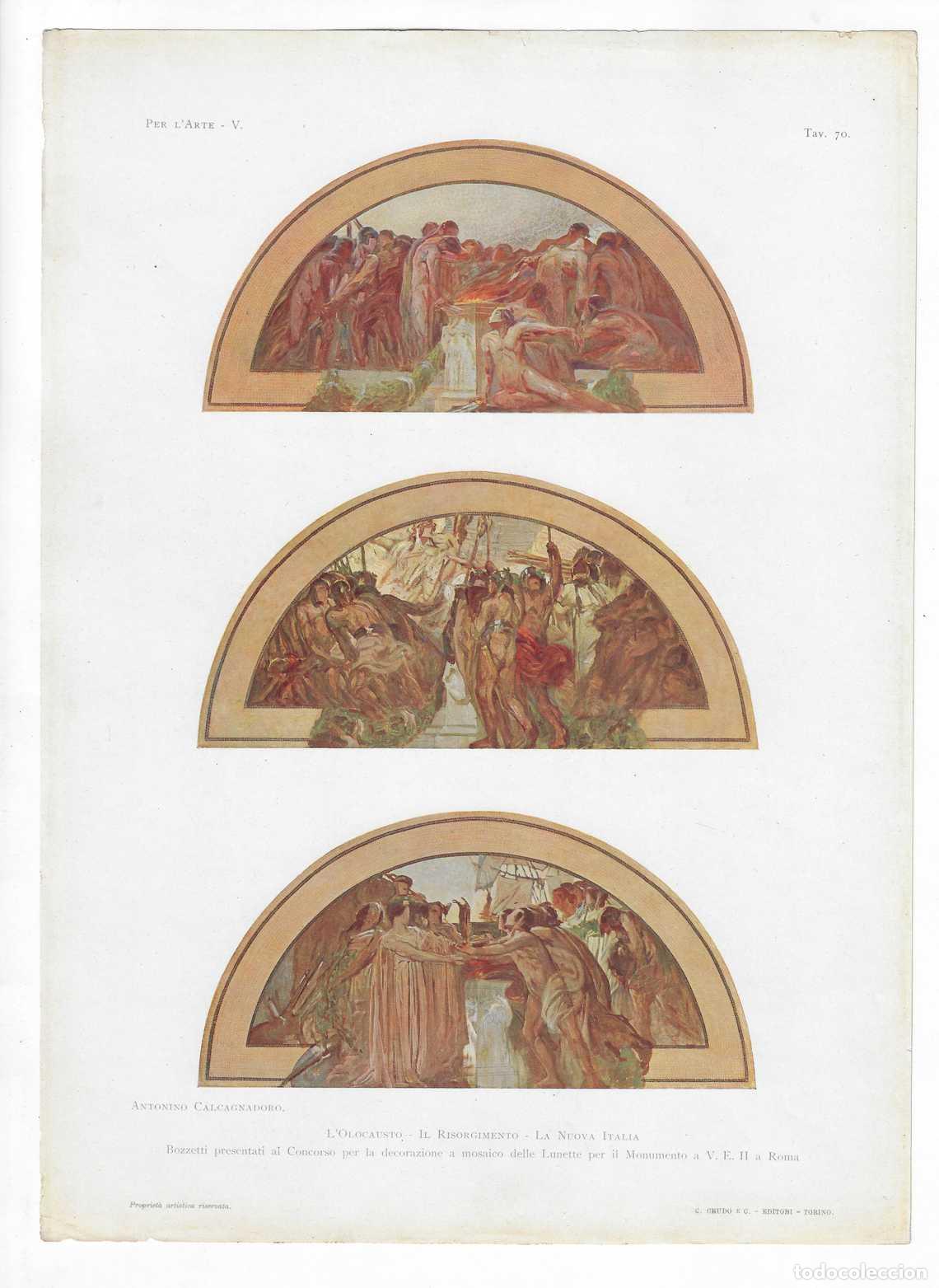 Arte: PER L ARTE A&Ntilde;O V L&Aacute;M. 70. L'Olocausto - Il Risorgimento - La Nuova Italia (Antonino Calcagnadoro). C