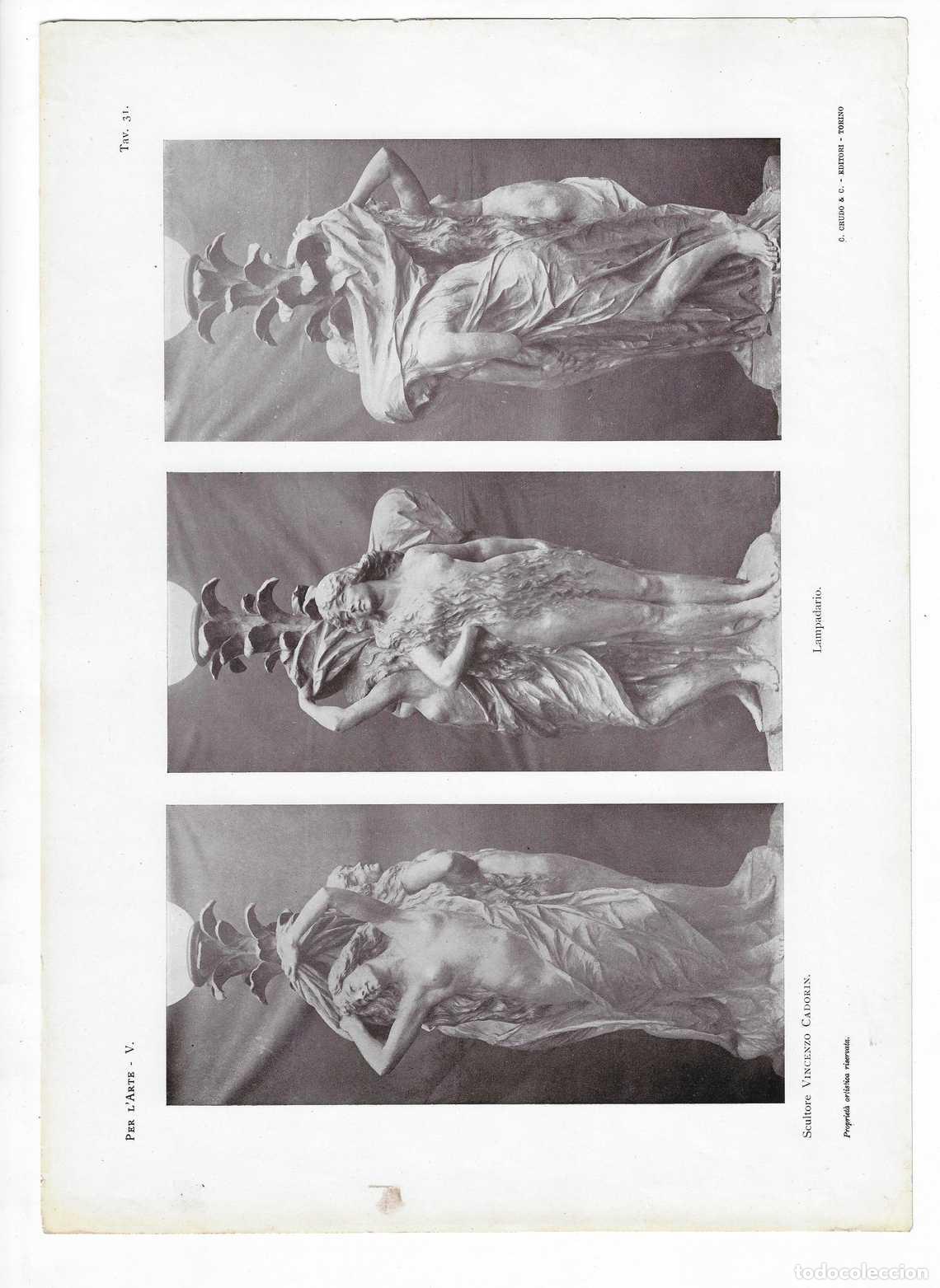 Arte: PER L ARTE A&Ntilde;O V L&Aacute;M. 31. Lampadario (Vincenzo Cadorin) C. Crudo, Circa 1915. CROMOLITOGRAF&Iacute;A 63x46