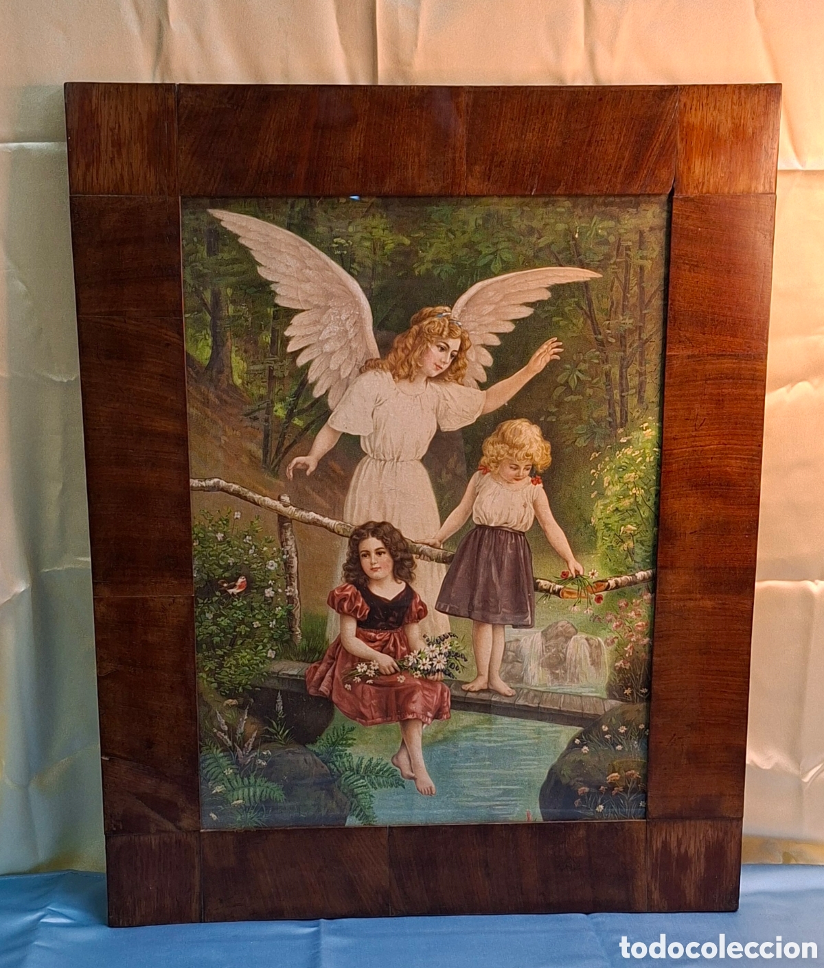 Arte: Cromolitograf&iacute;a del &Aacute;ngel de la guarda.