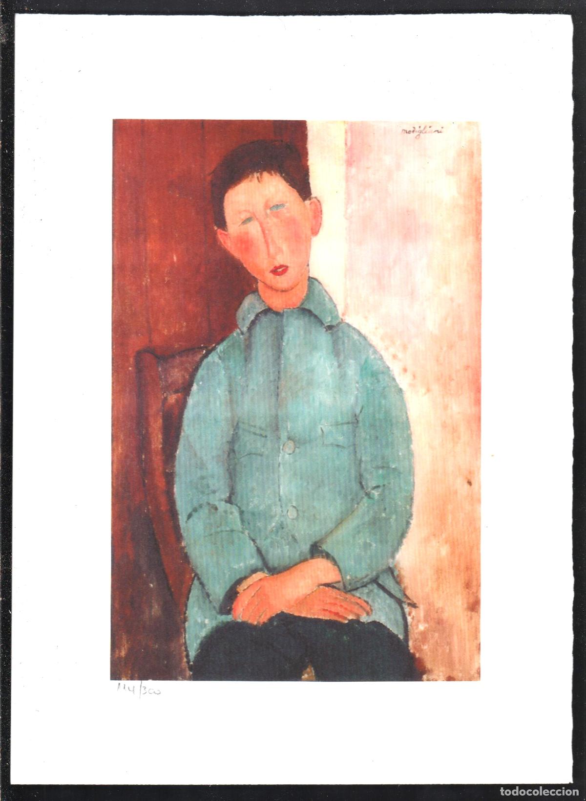 Arte: MODIGLIANI MUCHACHO CON CHAQUETA REPRODUCCI&Oacute;N OBRA IMPRESI&Oacute;N DIGITAL NUMERADA A L&Aacute;PIZ 114/300 EJEMPL