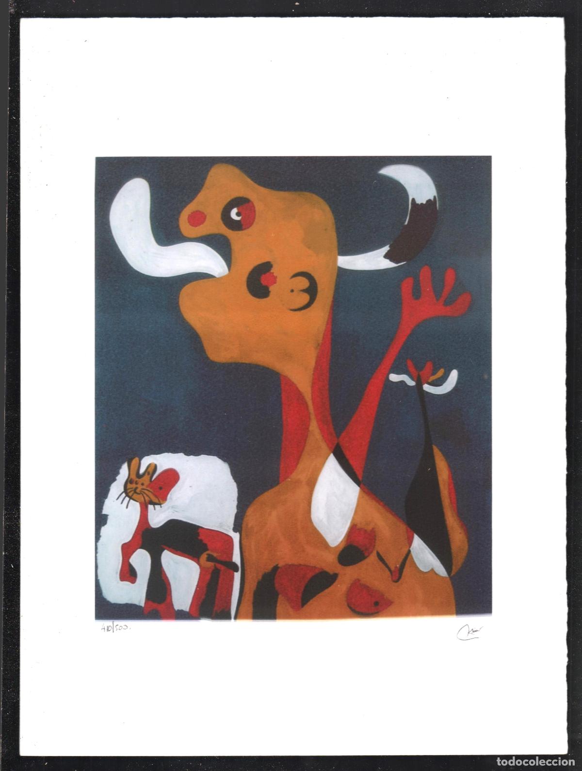 Arte: JOAN MIR&Oacute; PERSONAJE REPRODUCCI&Oacute;N OBRA IMPRESI&Oacute;N DIGITAL NUMERADA A L&Aacute;PIZ 410/500 FIRMA PAPEL ARCHES