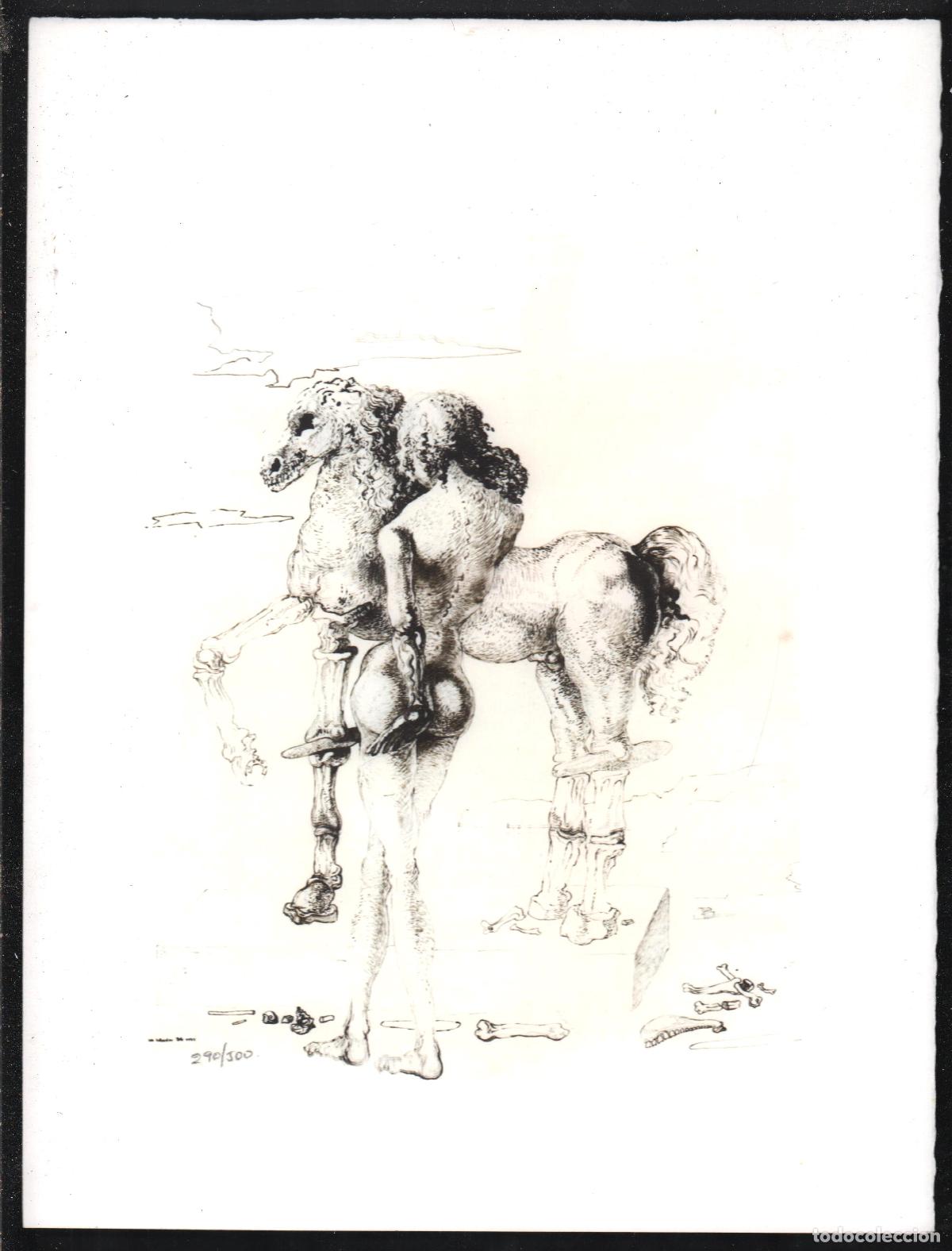Arte: SALVADOR DAL&Iacute; CABALLO Y MUJER OBRA REPRODUCCI&Oacute;N IMPRESI&Oacute;N DIGITAL NUMERADA L&Aacute;PIZ 290/500 EJEMPLARES