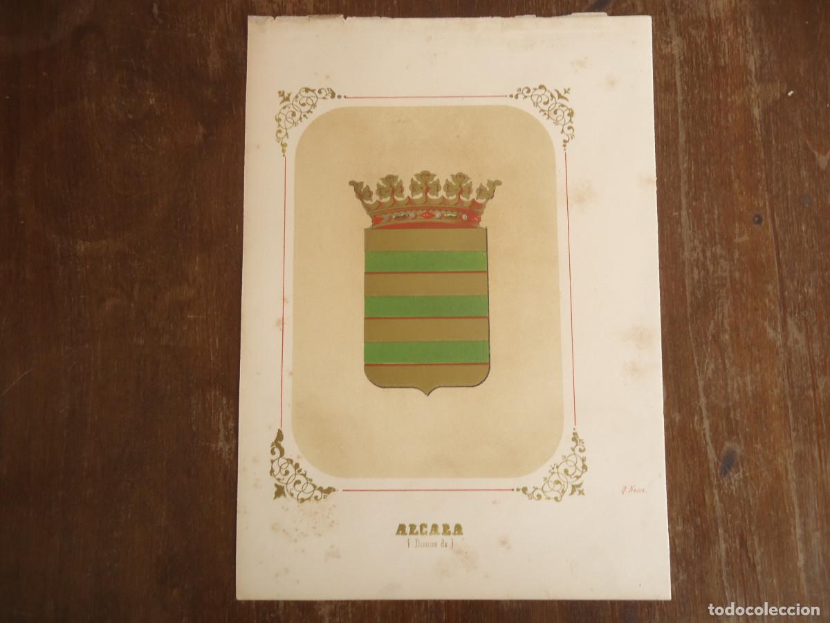 Arte: CROMOLITOGRAFIA DEL ESCUDO HERALDICO DEL DUQUE DE ALCALA. 1853-60