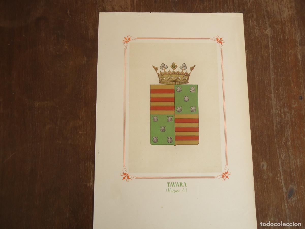Arte: CROMOLITOGRAFIA DEL ESCUDO HERALDICO DEL MARQUES DE TAVARA. 1853-60