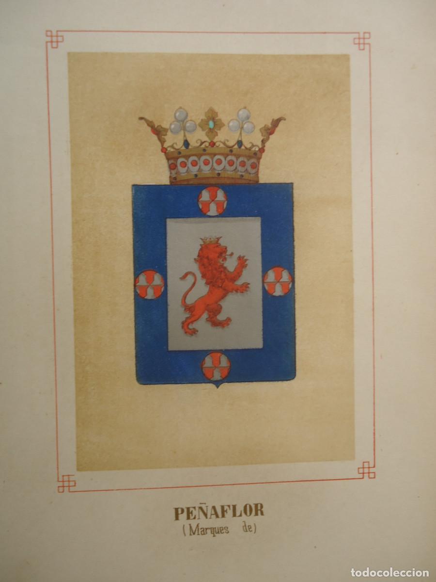 Art: CROMOLITOGRAFIA DEL ESCUDO HERALDICO DEL MARQUES DE PE&Ntilde;AFLOR. 1853-60