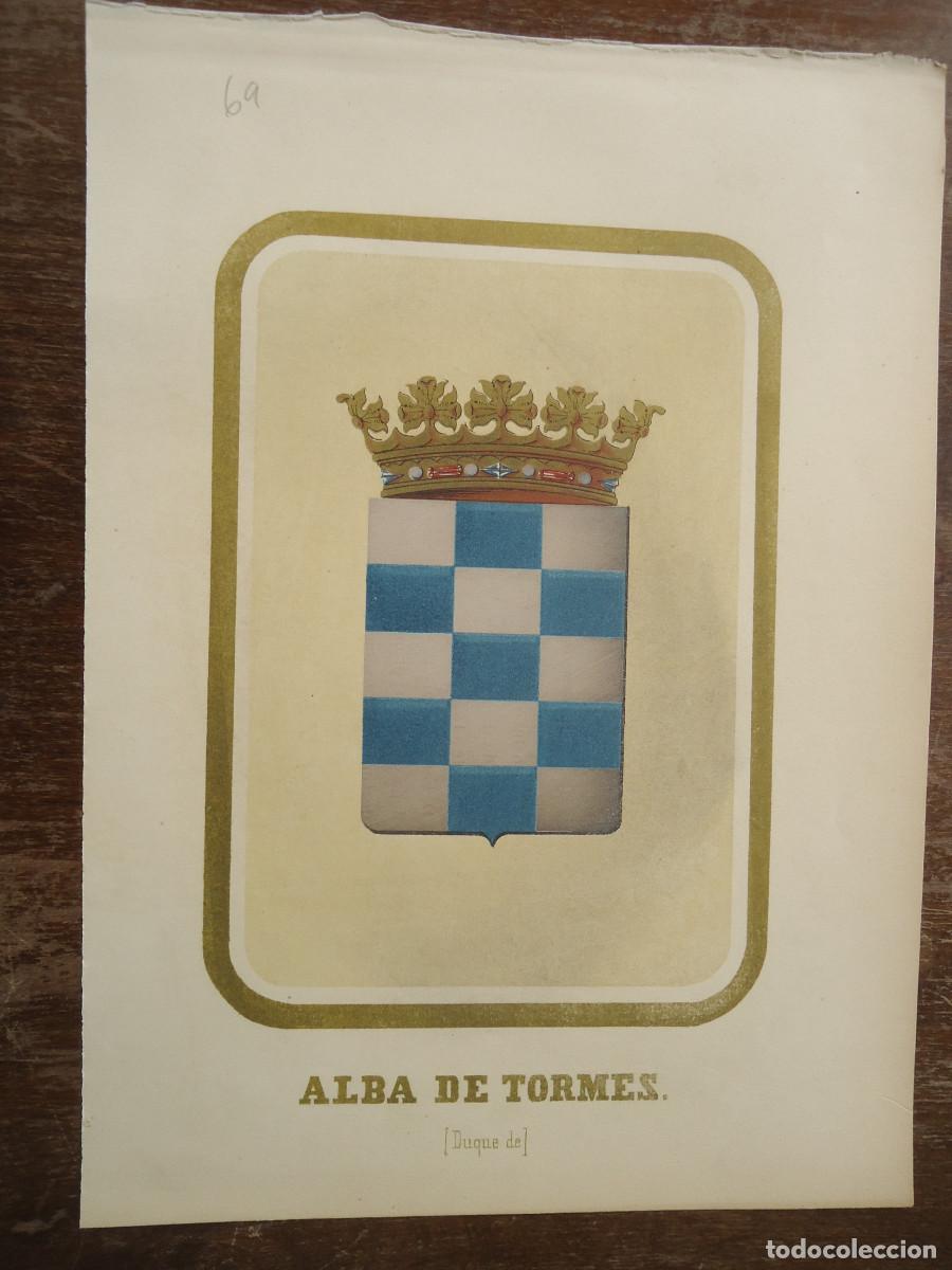 Arte: CROMOLITOGRAFIA DEL ESCUDO HERALDICO DEL DUQUE DE ALBA DE TORMES. 1853-60