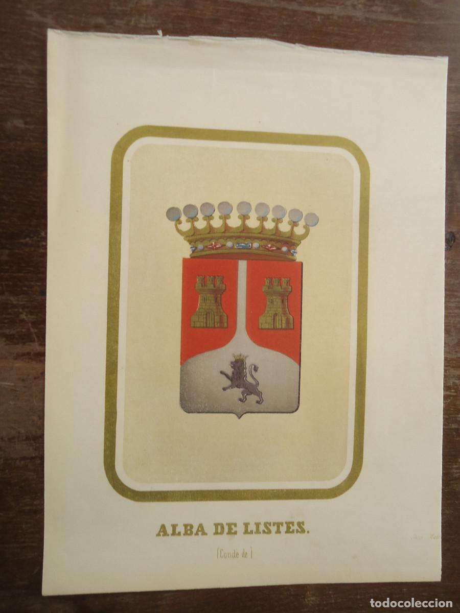 Arte: CROMOLITOGRAFIA DEL ESCUDO HERALDICO DEL CONDE DE ALBA DE LISTES. 1853-60