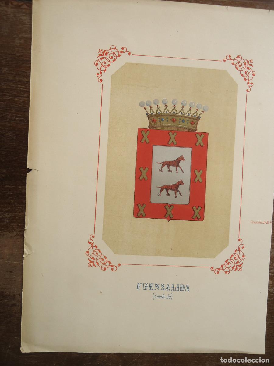 Arte: CROMOLITOGRAFIA DEL ESCUDO HERALDICO DEL CONDE DE FUENSALIDA. 1853-60