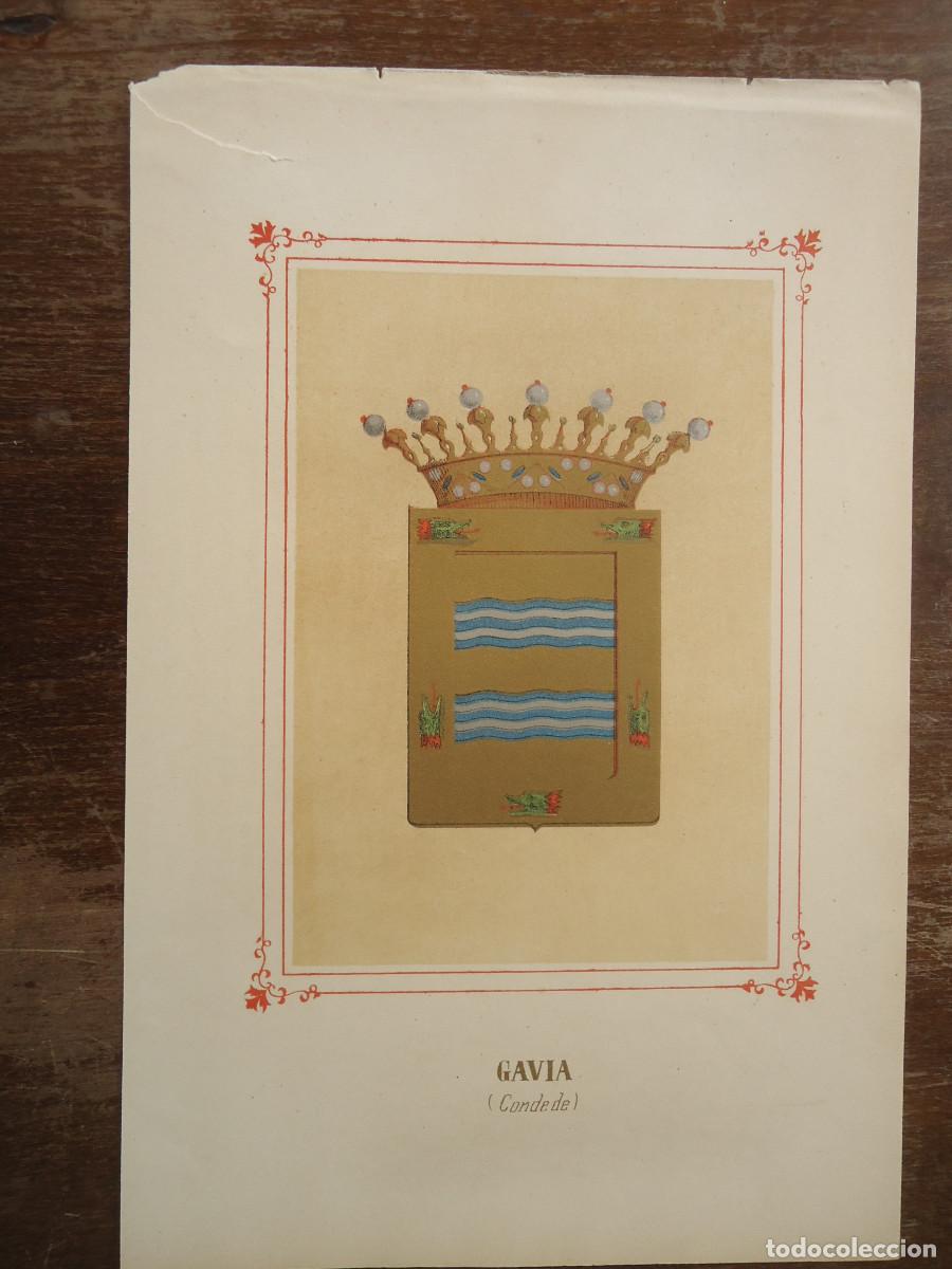 Arte: CROMOLITOGRAFIA DEL ESCUDO HERALDICO DEL CONDE DE GAVIA. 1853-60