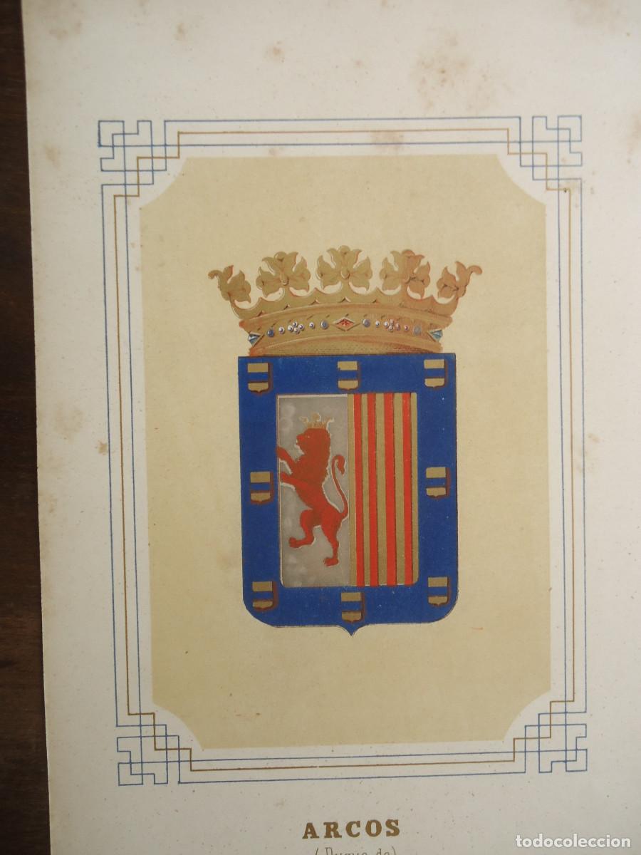 Arte: CROMOLITOGRAFIA DEL ESCUDO HERALDICO DEL DUQUE DE ARCOS. 1853-60