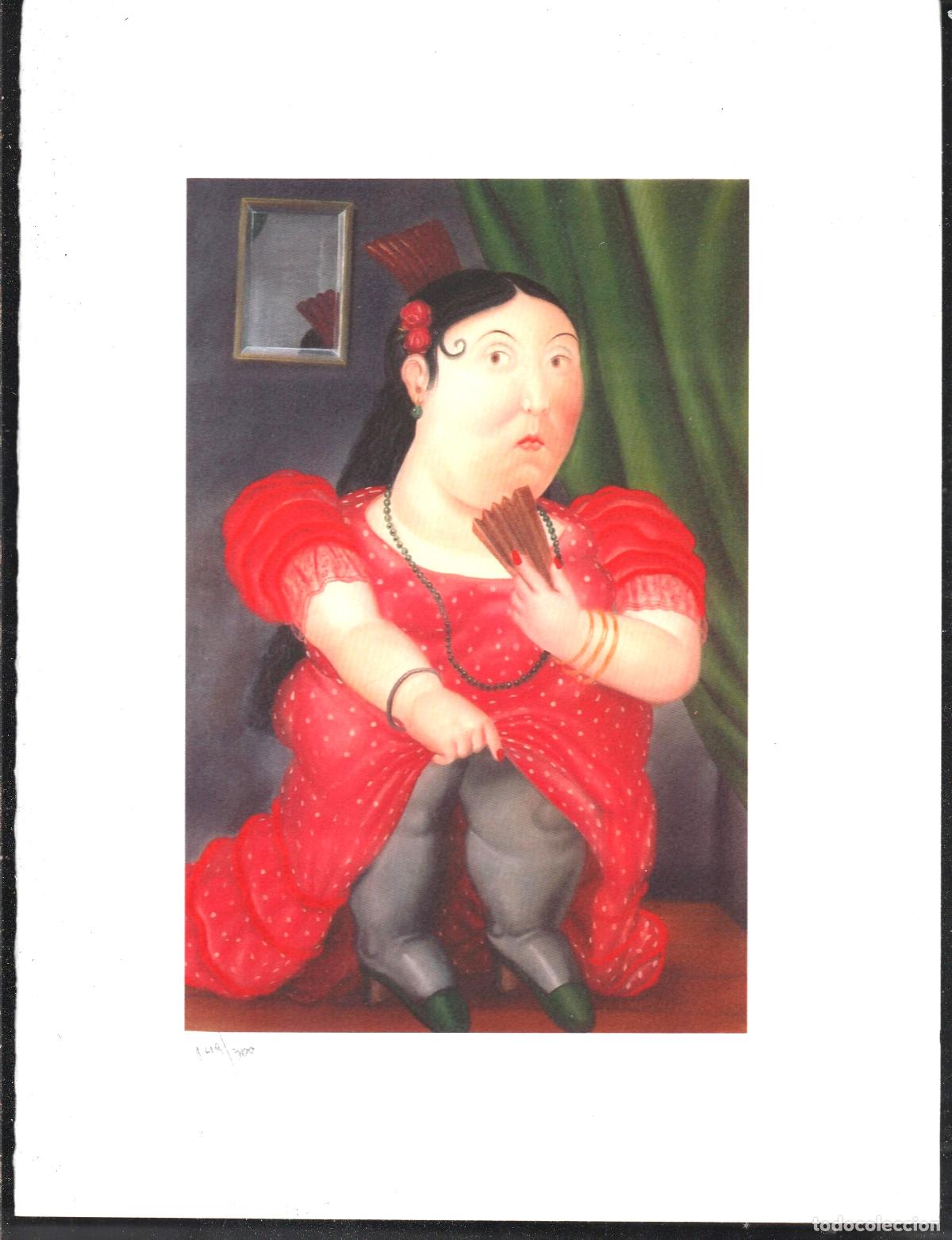 Arte: FERNANDO BOTERO MUJER CON ABANICO REPRODUCCI&Oacute;N IMPRESI&Oacute;N DIGITAL NUMERADA A L&Aacute;PIZ 149/300 EJEMPLARES