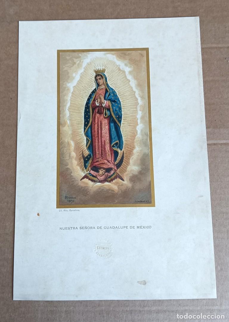 Art: Cromolitograf&iacute;a nuestra se&ntilde;ora de Guadalupe de M&eacute;xico - lit. Aleu Barcelona