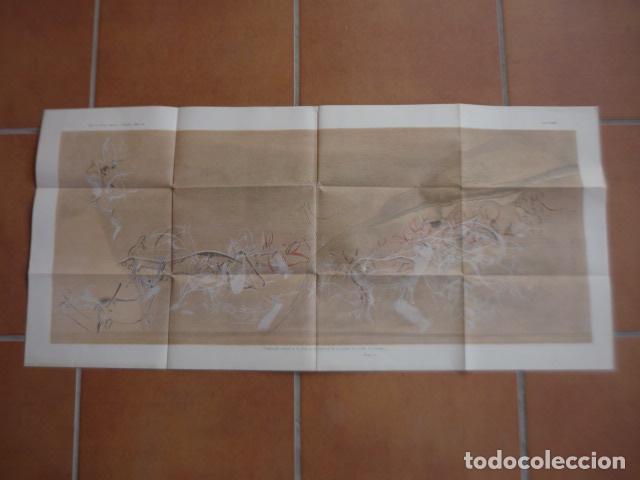 Arte: PE&Ntilde;A DE CANDAMOS ASTURIAS PINTURAS RUPESTRES DESPLEGABLE CROMOLITOGRAFICO HERNANDEZ PACHECO 41 X 88