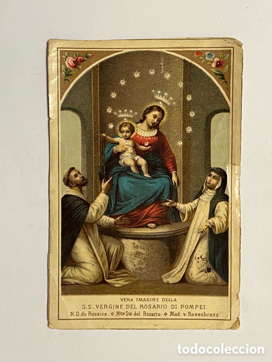 Kunst: CROMOLITOGRAF&Iacute;A Antigua Sant&iacute;sima Virgen del Rosario Pompeya (fin siglo XIX) Medidas: 11 x 7,5