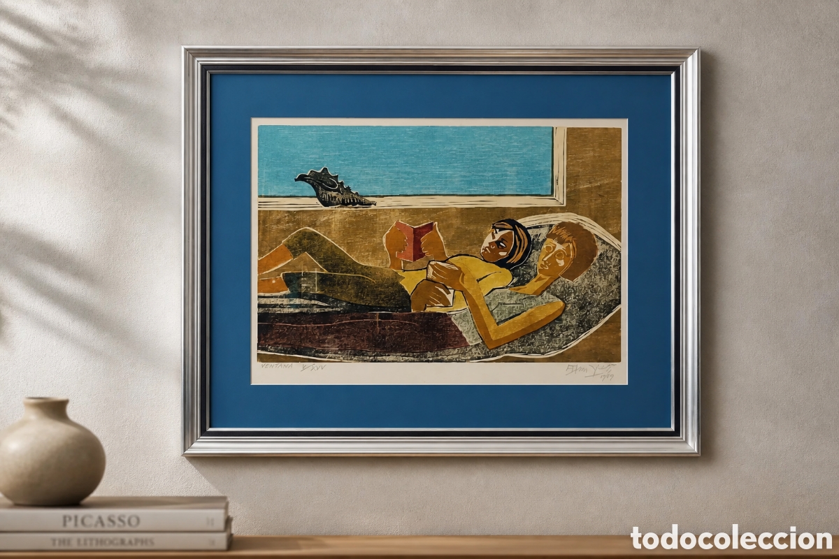 Arte: FRANCISCO &rdquo;PACO&rdquo;AMIGHETTI. COSTA RICA . CROMOXILOGRAFIA . TITULADA VENTANA Y NUMERADA 5/25 .