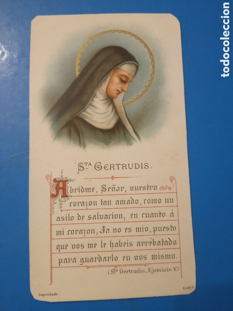 Arte: Antigua cromolitografia, Santa Gertrudis