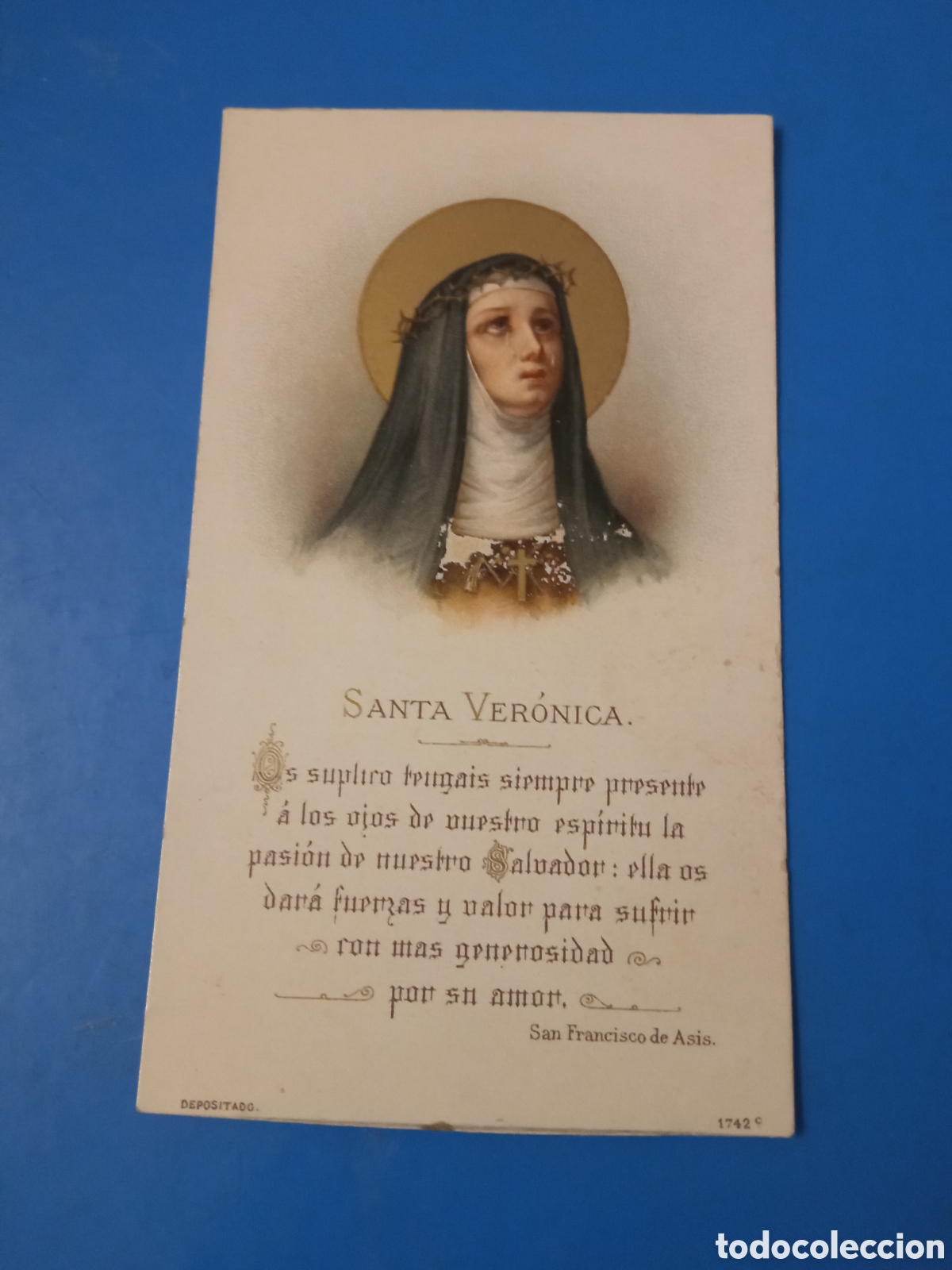 Arte: Antigua cromolitografia, Santa Ver&oacute;nica