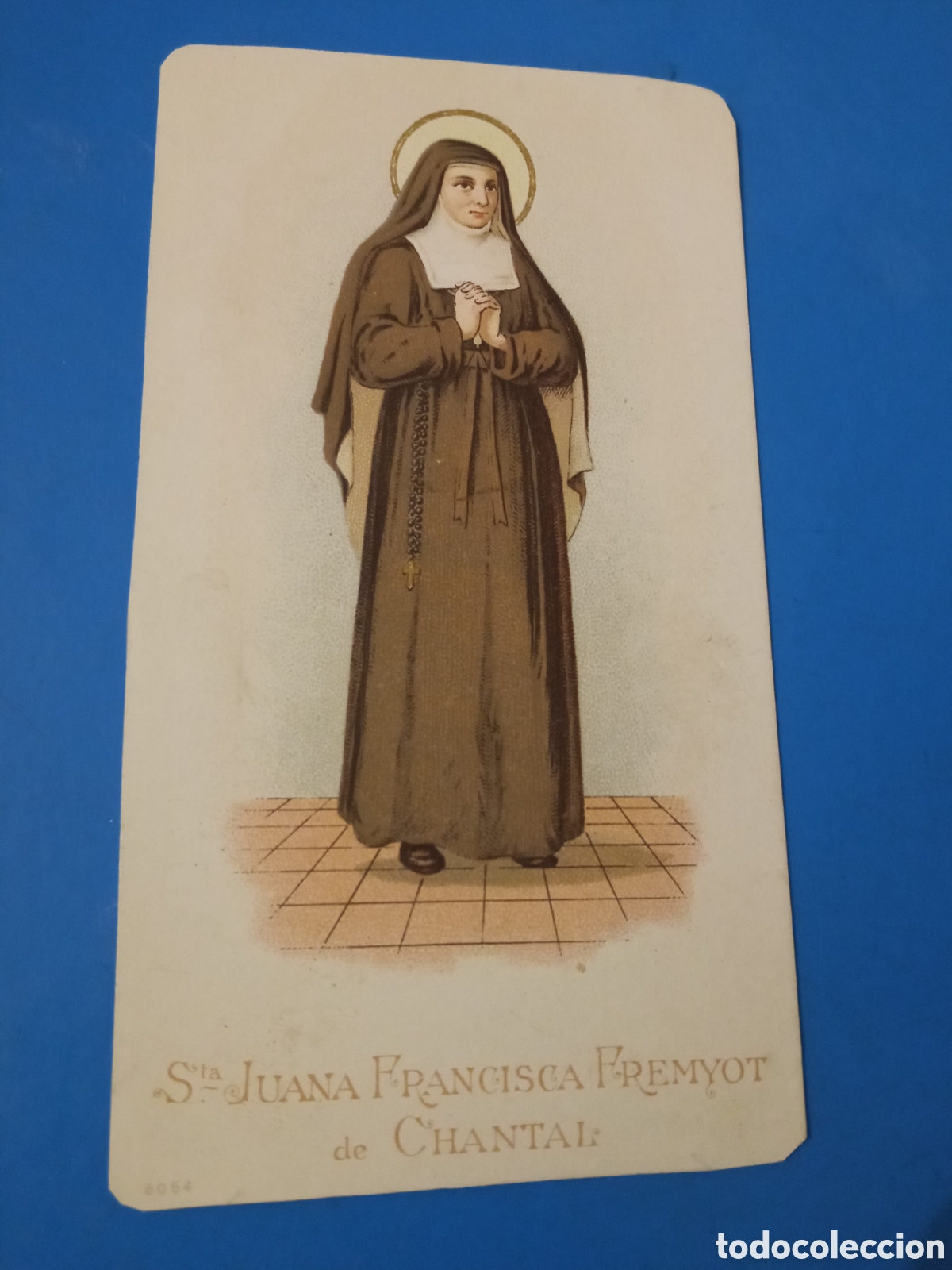 Arte: Antigua cromolitografia, Santa Juana Francisca Fremyot de Chantal