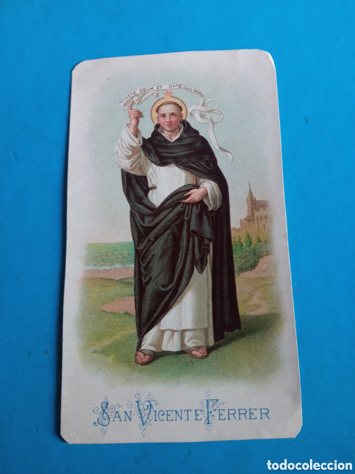Art: Antigua cromolitografia, San Vicente Ferrer, mide 12x6,7cm