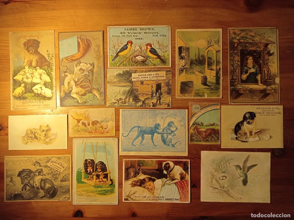 Arte: Lote 15 trade cards victorianas originales s. XIX