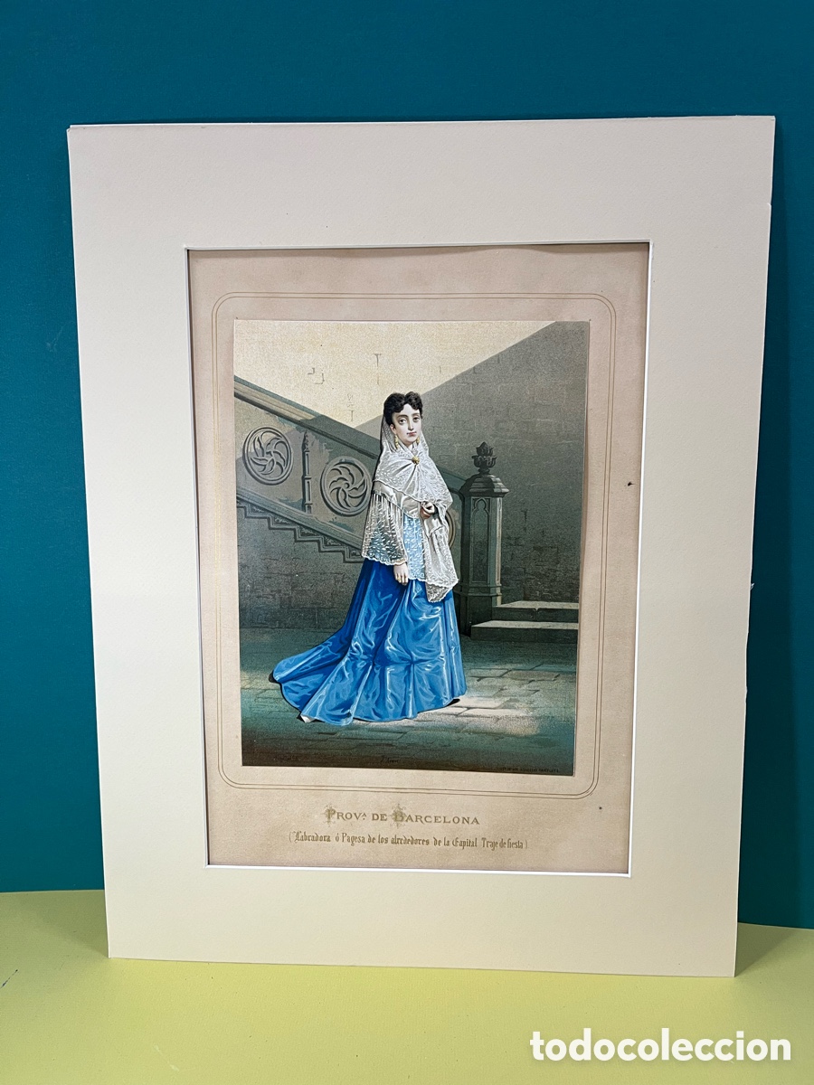 Art: Provincia de Barcelona labradora o payesa de los alrededores de la capital traje de fiesta 1872
