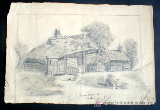 Kunst: DIBUJO DE LA ALSACIA. ANTIGUO FIRMADO. ENVIO GRATIS&iexcl;&iexcl;&iexcl;