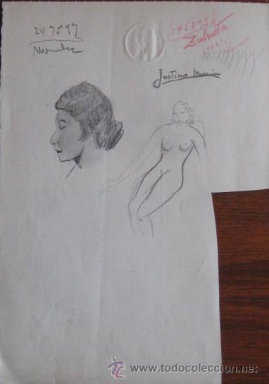 Arte: INTERESANTES DIBUJOS SOBRE PAPEL TIMBRADO Y NUMERADO. A&Ntilde;OS 20-30 ENVIO GRATIS&iexcl;&iexcl;&iexcl;