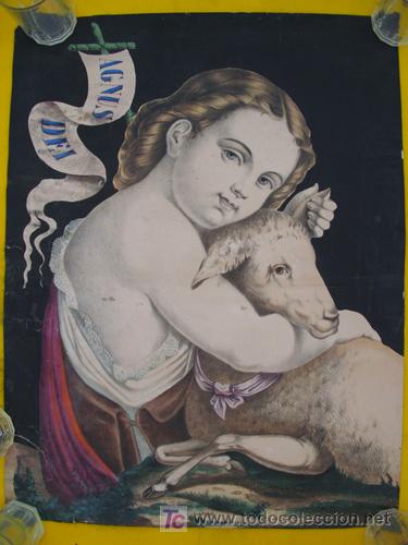 Arte: AGNUS DEI. 45x60 cm. Original - Foto 1