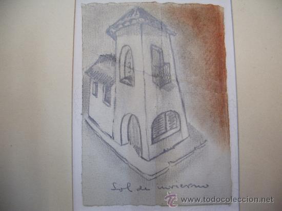 Arte: PRECIOSO DIBUJO DE BOROBIO ARQUITECTO DE ZARAGOZA