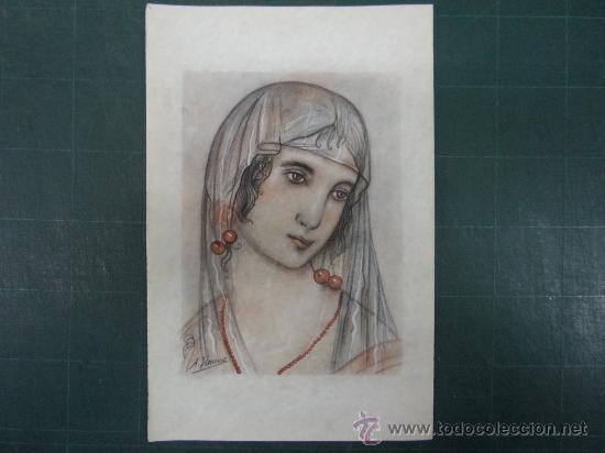 Arte: A. JIMENEZ. RETRATO DE DAMA. - Foto 1