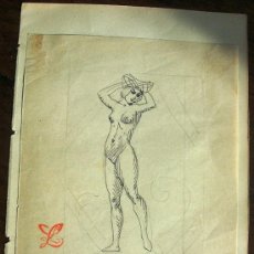 Arte: INTERESANTE DIBUJO DE LEON LEBEGUE (1863 - 1930) - FIRMADO - ARTISTA REPERTORIADO Y COTIZADO. Lote 30118903