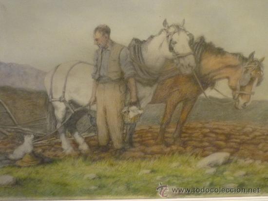 Art: Escena con granjero, firmada SA bajo una corona, 1941