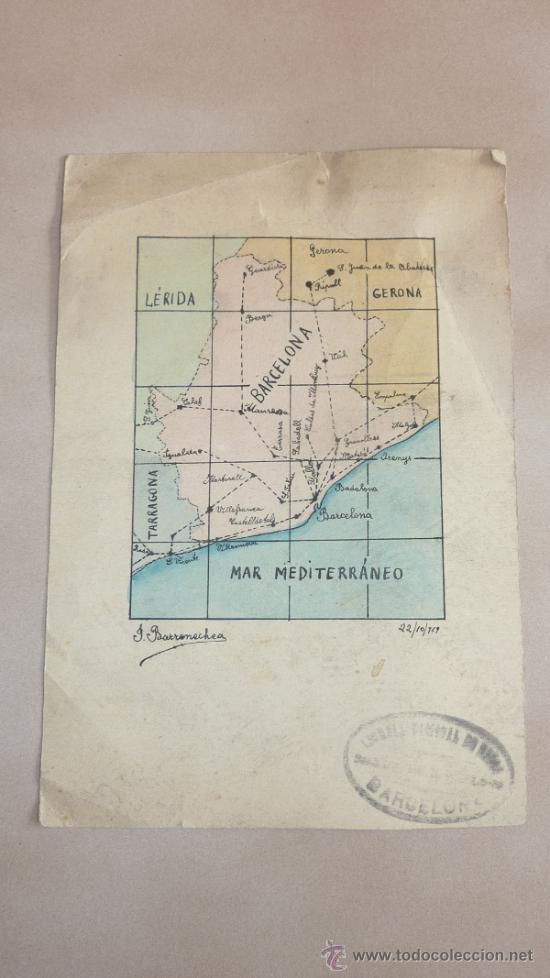 Art: Antiguo dibujo mapa fechado de 1969, y firmado Barrenechea
